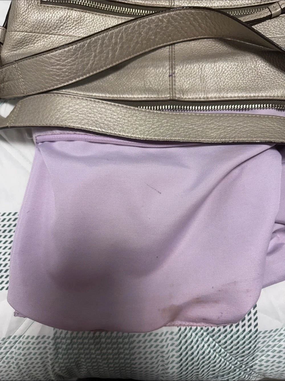 Coach Metallic Taupe Leather Shoulder Bag